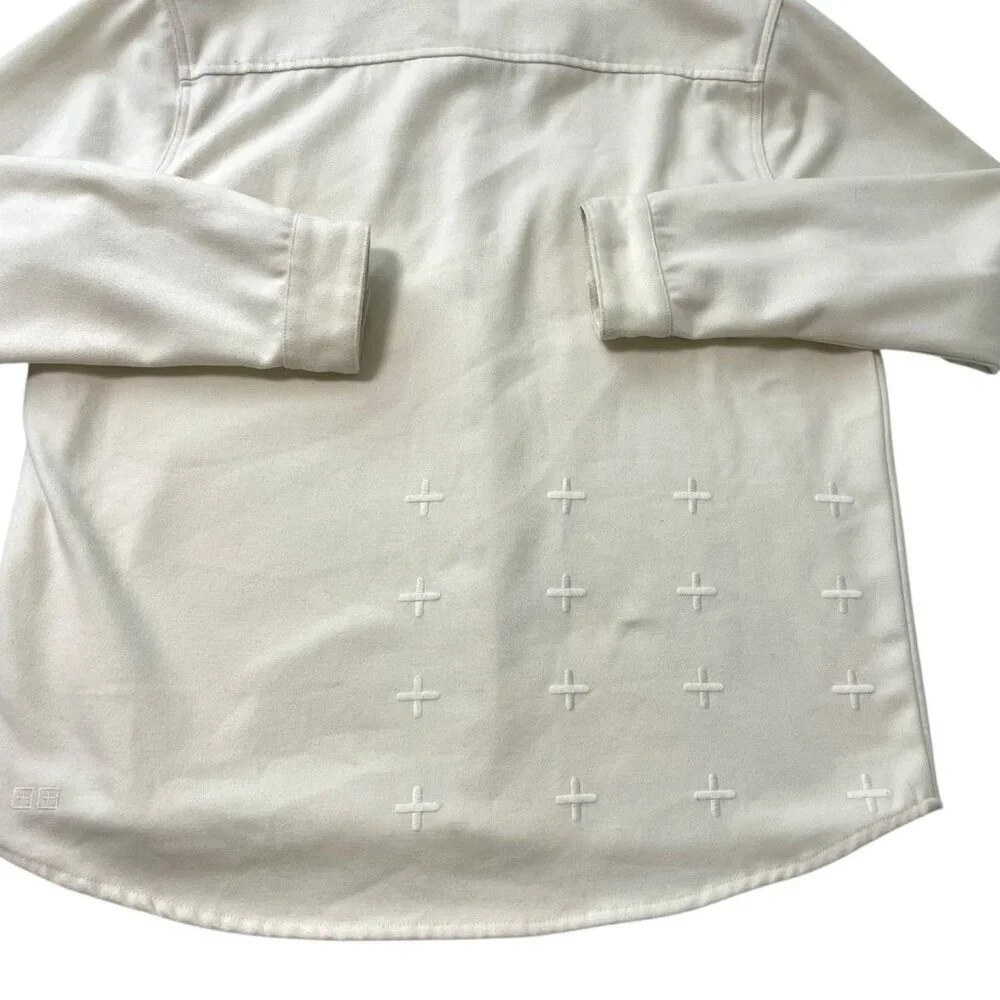 Ksubi Snakebite Shirt Snap Button Overshirt Utility Workwear Cream White size XL